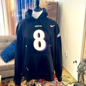 Nike Therma Fit Stitched Lamar Jackson jersey hoodie XL